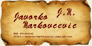 Javorko Markovčević vizit kartica
